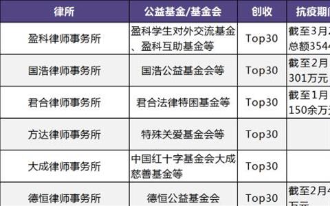 “真爱”战略恩被于业！中国top30律所已启动公益基金体系化建设 | 律新社观察 